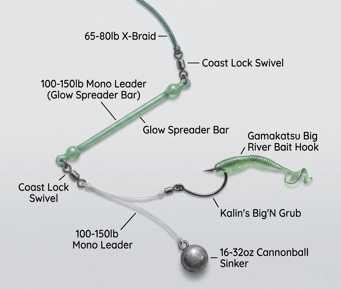 Halibut Spreader rig diagram